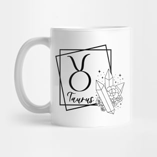 Taurus Zodiac Sign Crystal Floral Design Mug